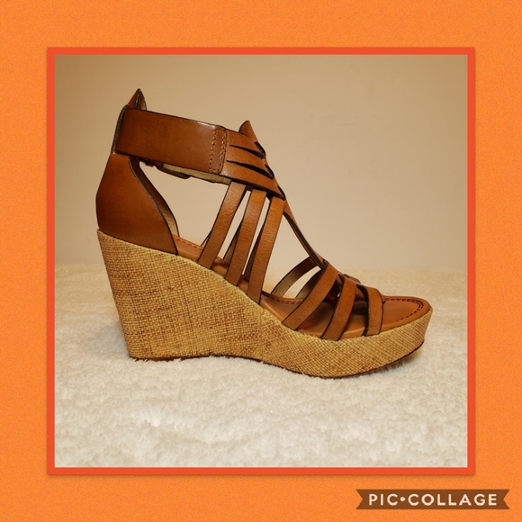 Trask Platform Leather Wedges Size 9 - Picture 4 of 8